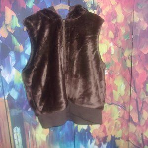 Faux fur reversible hooded vest